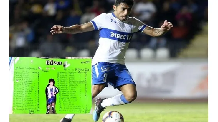La humilde cartulina con la que la madre de Puch anotaba sus goles de niño