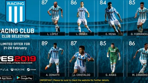 Arias y Mena entre los jugadores destacados de PES 2019