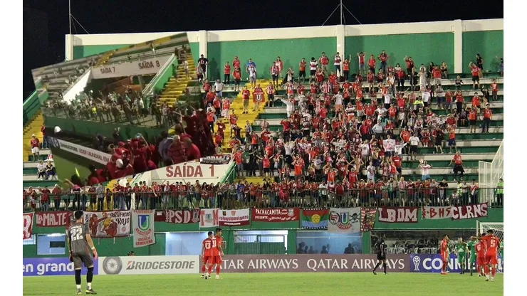 Los hinchas de La Calera en Brasil.