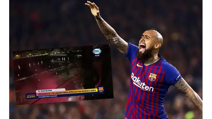 Fox Sports informó de los "petardos y cohetes" al Barça.