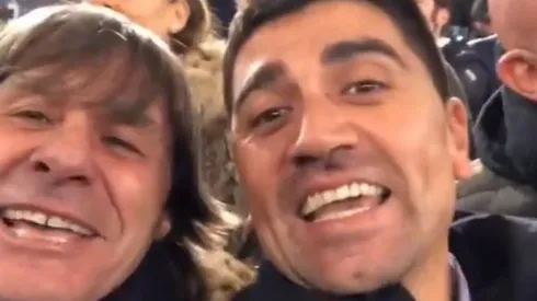 David Pizarro cantó el himno de la Roma junto a Bruno Contti