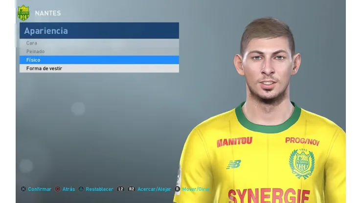 Emiliano Sala recreado en Pro Evolution Soccer