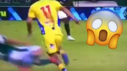 Terrible entrada en el fútbol colombiano