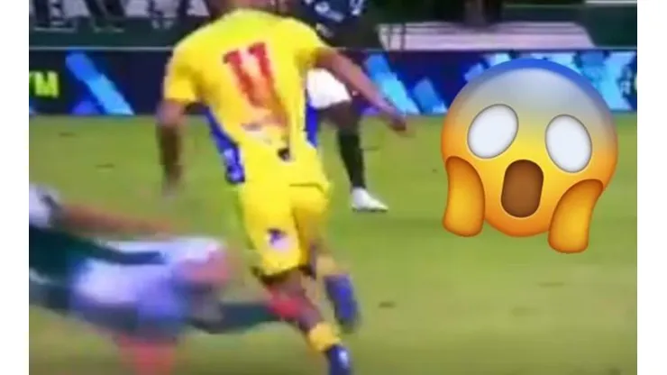 Terrible entrada en el fútbol colombiano