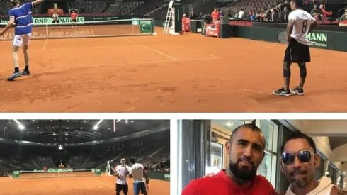 Algunas postales de Ríos con la camiseta de Vidal