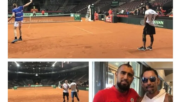 Algunas postales de Ríos con la camiseta de Vidal