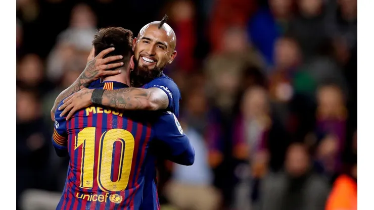 Vidal celebró con Lionel Messi la remontada y la clasificación a semifinales