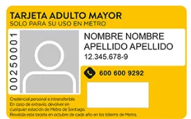 Diseño Tarjeta Adulto Mayor – Metro.