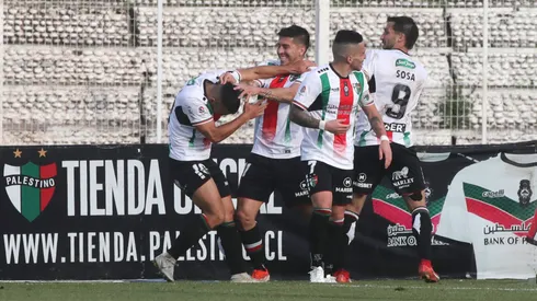 Los jugadores de Palestino celebran uno de los goles contra O'Higgins en el Campeonato Nacional 2024.