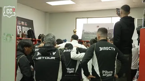 Los jugadores de Colo Colo y la arenga en el Nacional antes de jugar con la U