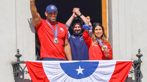 Francisca Crovetto, Yasmani Acosta y el Presidente Boric en La Moneda.