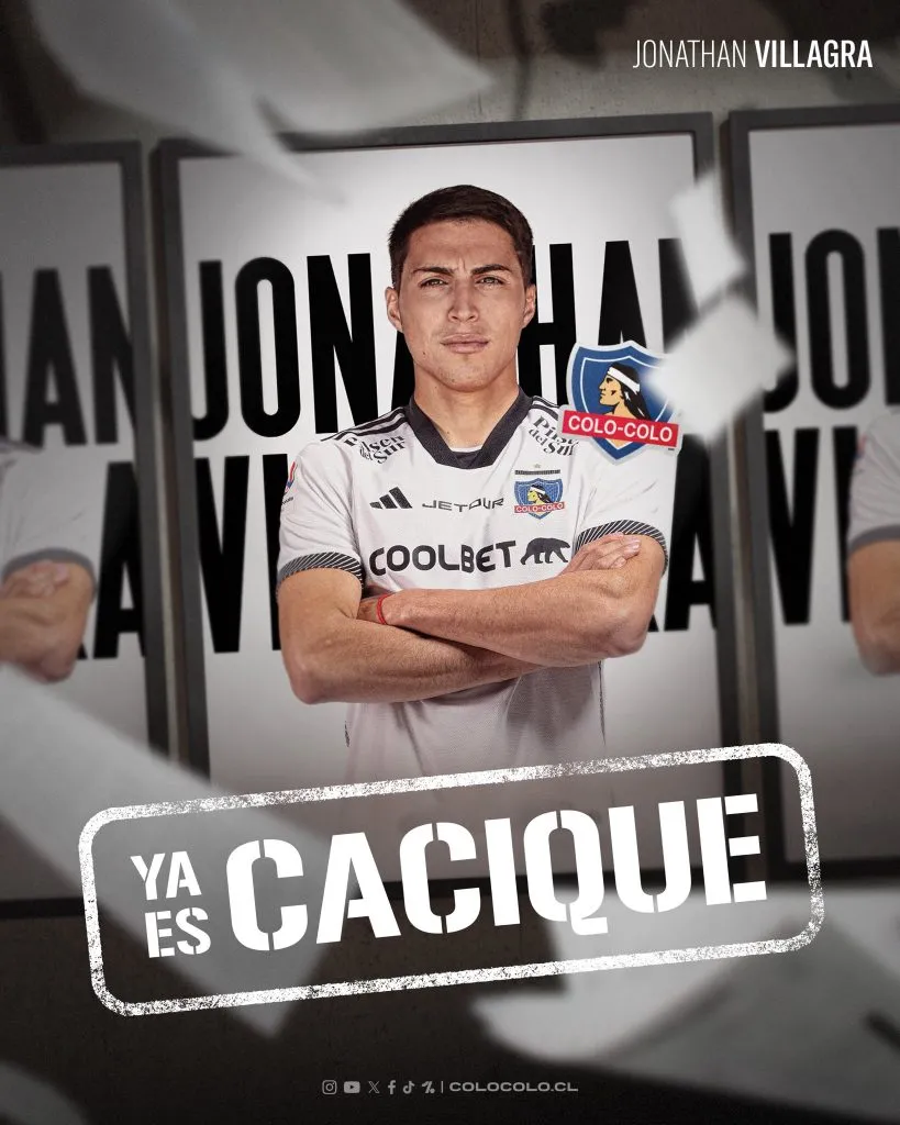Jonathan Villagra concretó su traspaso al Cacique. Foto: Comunicaciones Colo Colo.