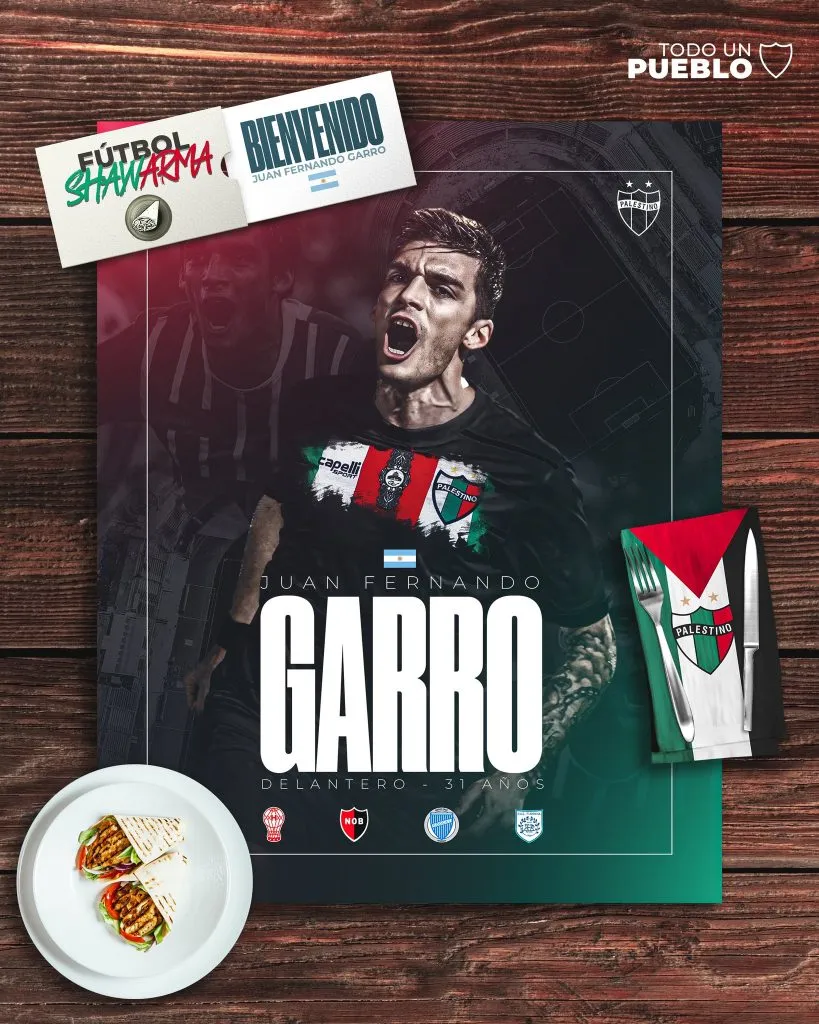 Juan Fernando Garro aterriza en los Árabes. Foto: Comunicaciones Palestino.