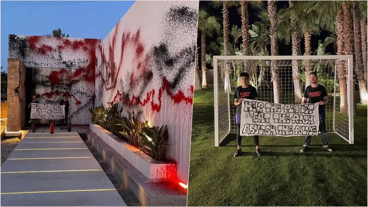 Un grupo de activistas atacó la mansión de Messi en Ibiza