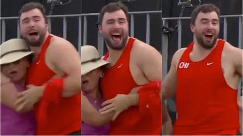 Lucas Nervi celebró el oro de Crovetto como un hincha más.