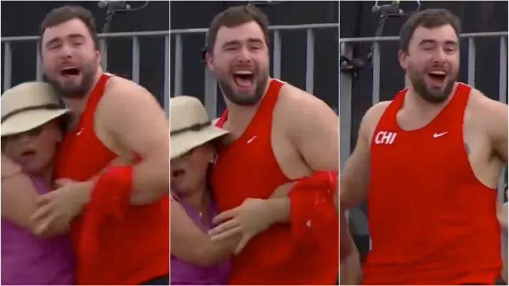 Lucas Nervi celebró el oro de Crovetto como un hincha más.