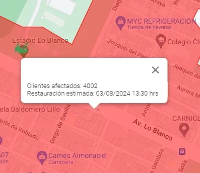 Consulta de restauración del suministro en San Bernardo 
