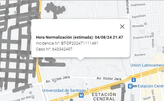 Consulta de restauración del suministro en Pudahuel 