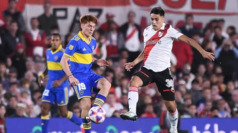 Pablo Solari en el Superclásico ante Boca