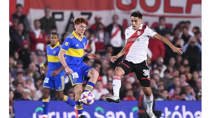 Pablo Solari en el Superclásico ante Boca