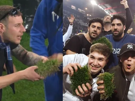 Insólito: hinchas del Napoli se roban el pasto de Udinese