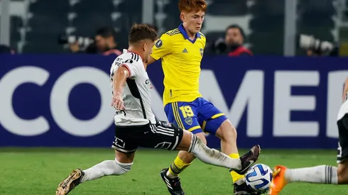 Valentín Barco en acción ante Colo Colo en el triunfo de Boca Juniors.