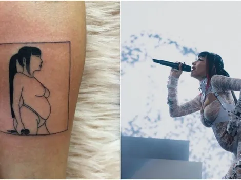 Fanática de Cazzu se tatuó la silueta de la cantante embarazada