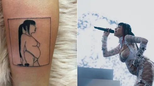 Fanática de Cazzu se tatuó la silueta de la cantante embarazada