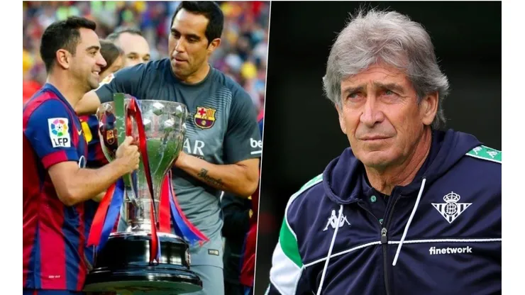 Manuel Pellegrini, Claudio Bravo y Xavi Hernández