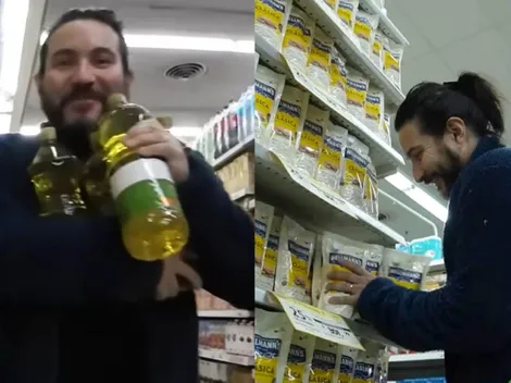 Felipe Avello se burla y no deja nada en un supermercado de Argentina