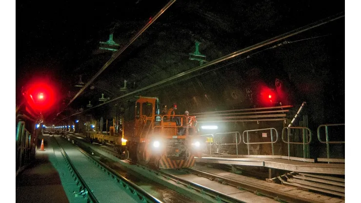 Obras del Metro de Santiago.
