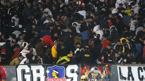 Incidentes ocurridos en la tribuna Cordillera del estadio Monumental en el duelo que Colo Colo le ganó a Monagas.