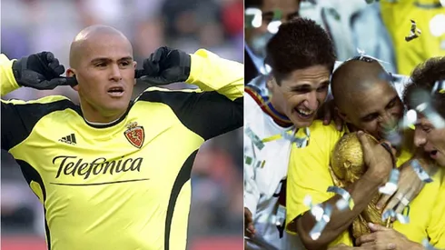 Chupete Suazo y Edmílson coincidieron en el Real Zaragoza.