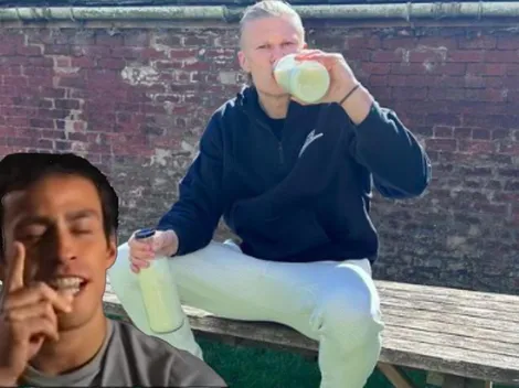 Haaland le hace caso a Valdivia y se toma la leche: "Poción mágica"