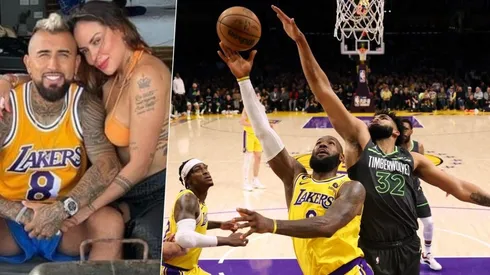 Arturo Vidal apoyó a Los Lakers en su duelo ante Minnesota