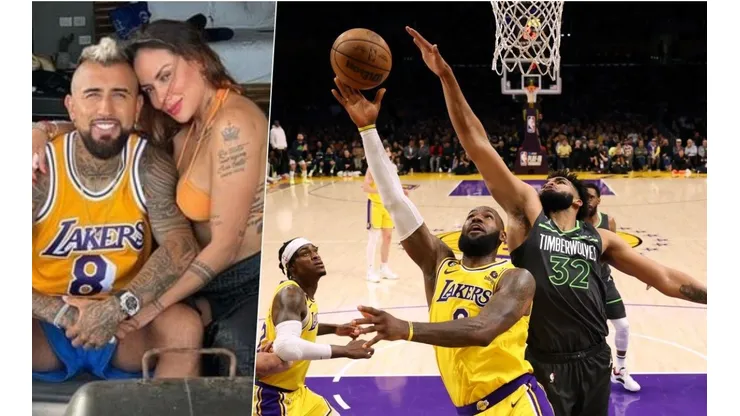 Arturo Vidal apoyó a Los Lakers en su duelo ante Minnesota
