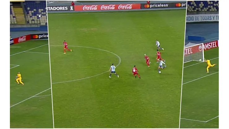 Golazo desde terreno propio de Racing a Ñublense.