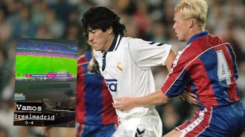 Bam Bam en llamas: el festejo de Zamorano por por la goleada de Real Madrid a Barcelona.