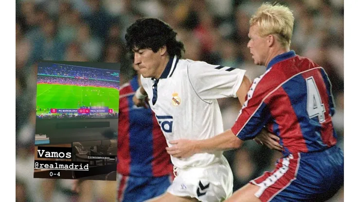 Bam Bam en llamas: el festejo de Zamorano por por la goleada de Real Madrid a Barcelona.