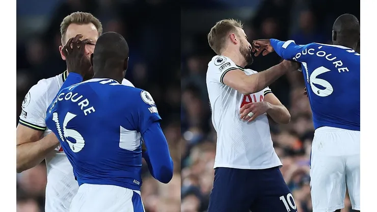 Harry Kane recibe el manotazo de Doucouré
