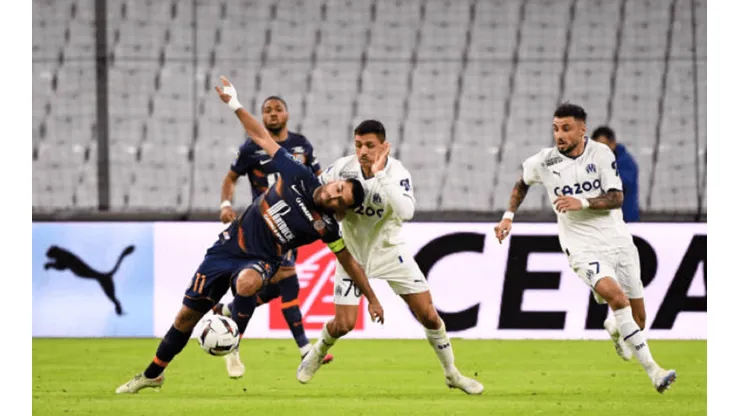 Alexis Sánchez jugó 90' en el Olympique de Marsella, que igualó ante el Montpelllier por la fecha 29 de la Ligue 1.