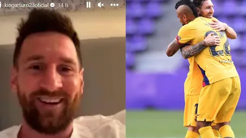 Leo Messi y Arturo Vidal compartieron en Barcelona