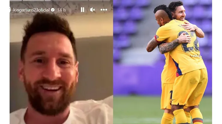 Leo Messi y Arturo Vidal compartieron en Barcelona