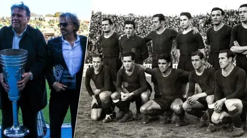 Wanderers celebra su Liga Porteña y al lado el Barcelona de 1937