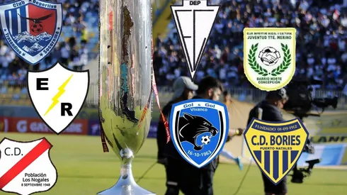 Los escudos de Trasandino Socoroma, Eléctricos Refinería, Población Nogales, Ferroviario Comercial, Teniente Merino, Gol y Gol y Bories, algunos de los exóticos equipos de la Copa Chile 2023.