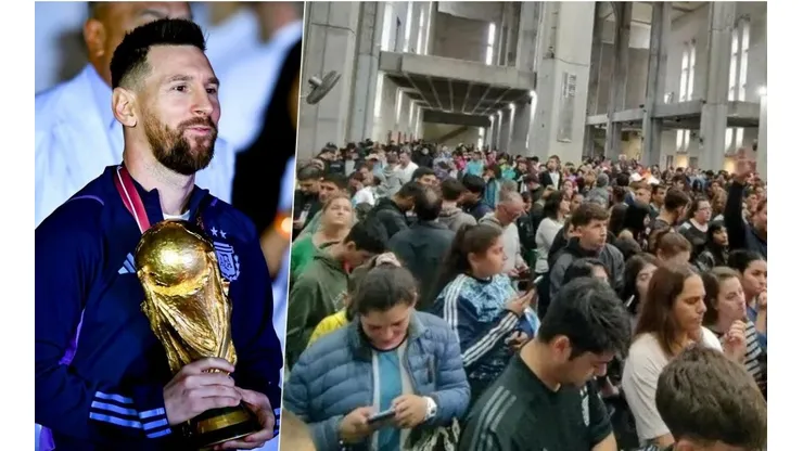 Messi llegó a Argentina con la Copa del Mundo