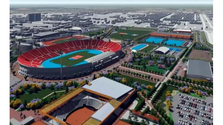 Así debería quedar el renovado Parque Estadio Nacional tras largo tiempo de trabajo. Quedan siete meses para que llegue Santiago 2023.