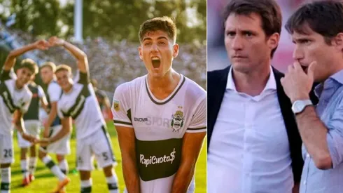 Bautista celebra el clásico ante Estudiantes; Guillermo y Gustavo observan