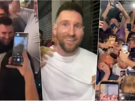 Cientos de hinchas persiguen a Messi a la salida de un restaurante