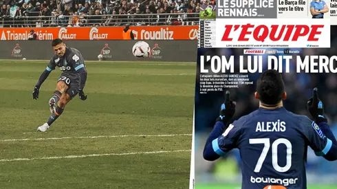 Alexis se llevó la portada de L'Equipe después del triunfo de Marsella y la derrota de PSG
